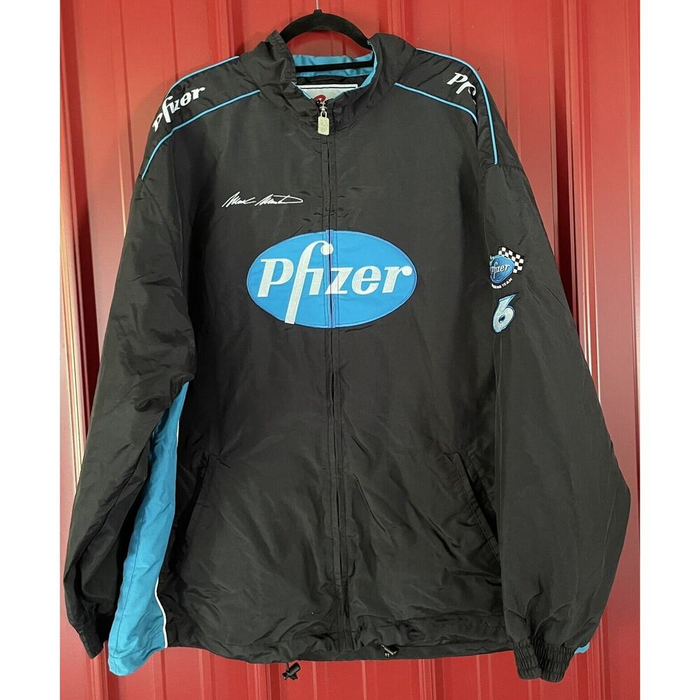 Pfizer Racing Jacket Mark Martin Nascar Zip Up Graphic Mens XXL